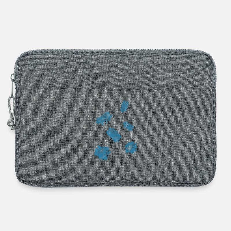 Blaue Blumen - Laptoptasche 13" - Grau meliert