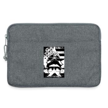 Hemp Woman Glasses American Flag - Laptop bag 13" - heather grey - Front