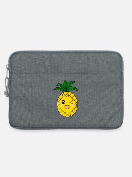 Kawaii Ananas Lustiges Humorgeschenk - Laptoptasche 13" - Grau meliert