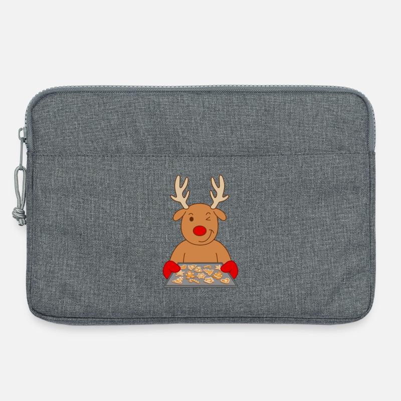 Rentier Weihnachtsgebäck Gebäck Plätzchen backen - Laptoptasche 13" - Grau meliert
