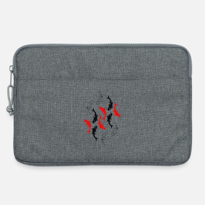 Fischdekoration - Laptoptasche 13" - Grau meliert