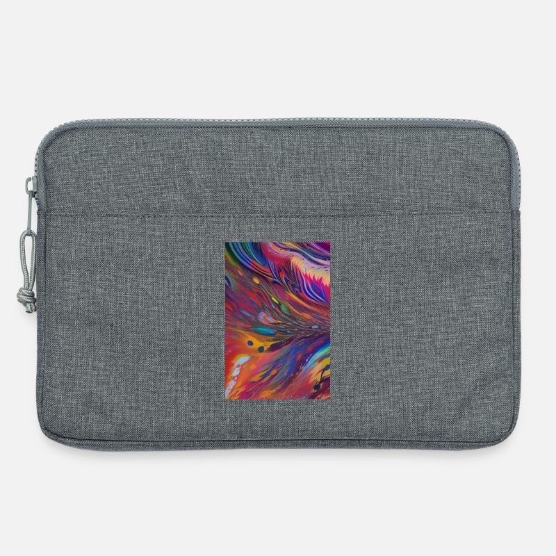Art abstrait - Sacoche pour ordinateur portable 13 pouces - gris chiné