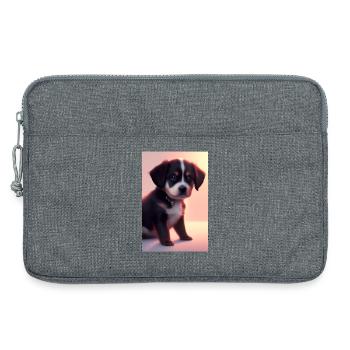 Bébé chien - Sacoche pour ordinateur portable 13 pouces - gris chiné - Devant