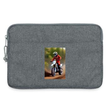 Équitation en motocross - Sacoche pour ordinateur portable 13 pouces - gris chiné - Devant
