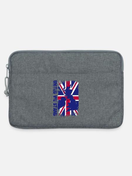 Union Jack Karte Splash - Laptoptasche 13" - Grau meliert