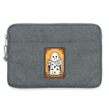 Tarot Karte Geist mit Pik Ass Karte - Laptoptasche 13" - Grau meliert - Vorne
