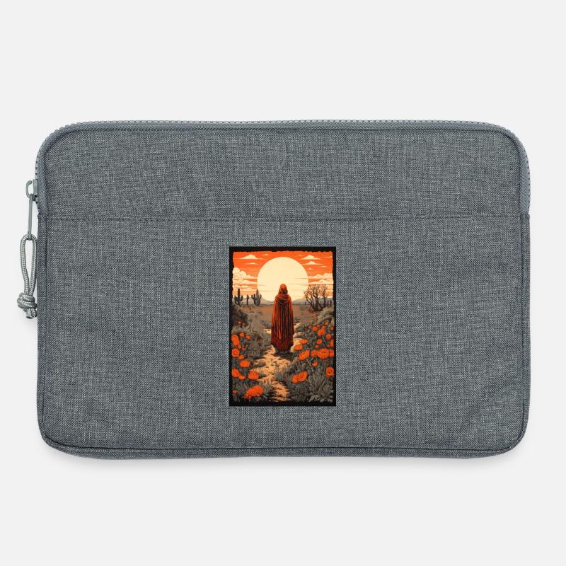 Ätherische Frau und blühende Wüste - Laptoptasche 13" - Grau meliert