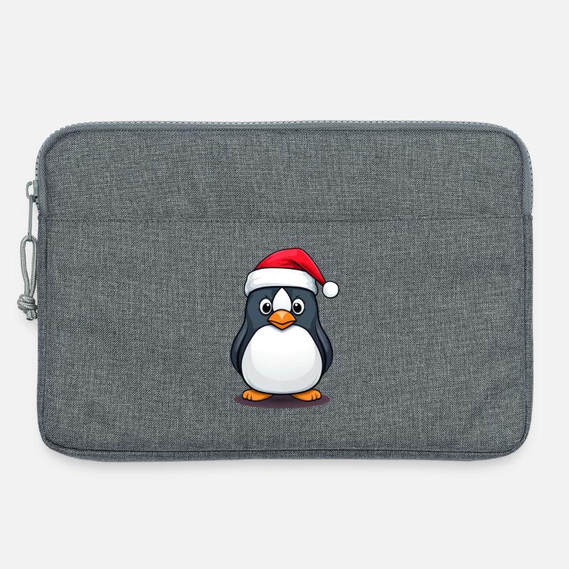 Weihnachtsmann Pinguin - Laptoptasche 13" - Grau meliert