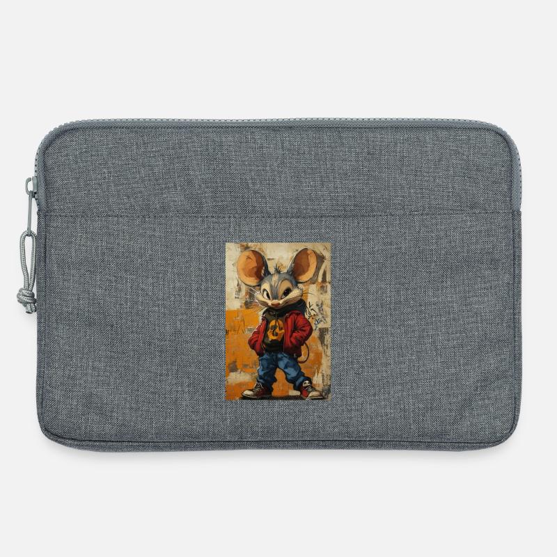 Graffiti Rat im Straßenlook - Laptoptasche 13" - Grau meliert