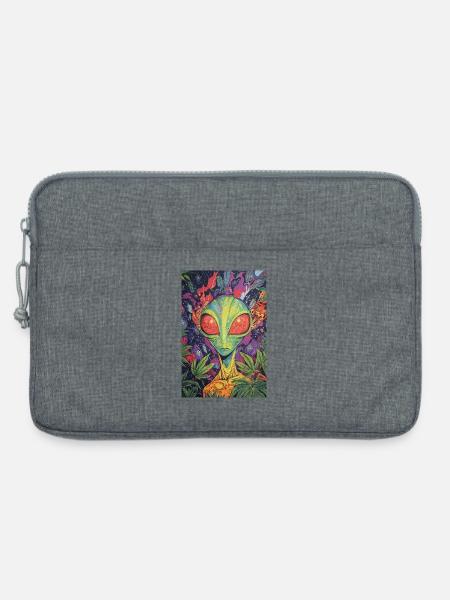 Psychedelischer Alien NeonDschungel - Laptoptasche 13" - Grau meliert