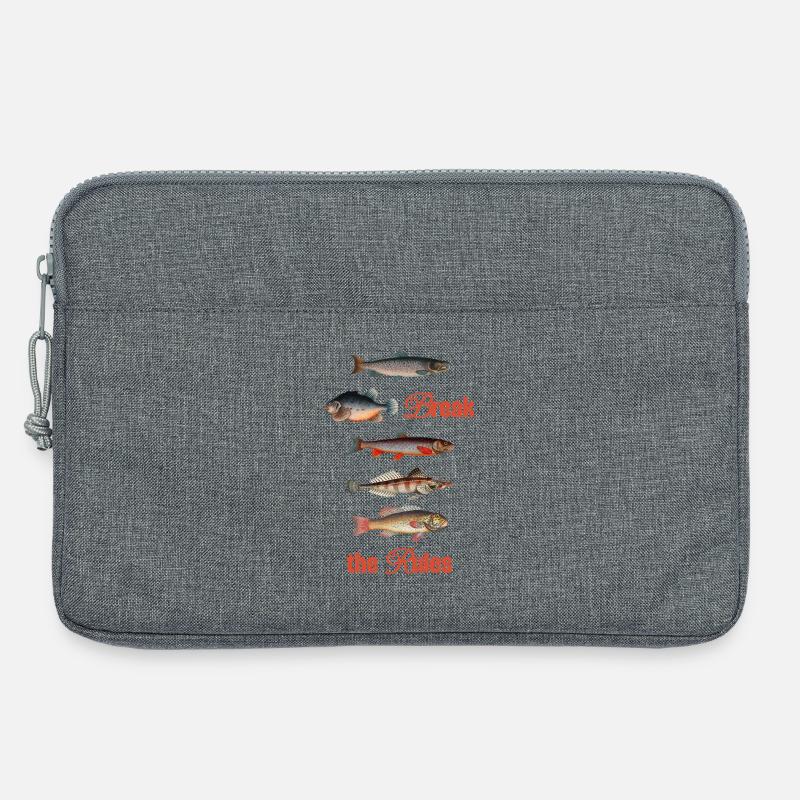 Break the Rules – Retro Fish Art - Laptoptasche 13" - Grau meliert