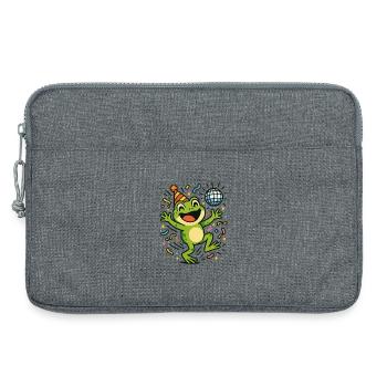 Party-Frosch - Laptoptasche 13" - Grau meliert - Vorne