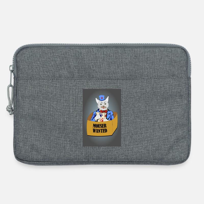 Lustiges Bild mit Katze - Mäusefänger gesucht - Laptoptasche 13" - Grau meliert