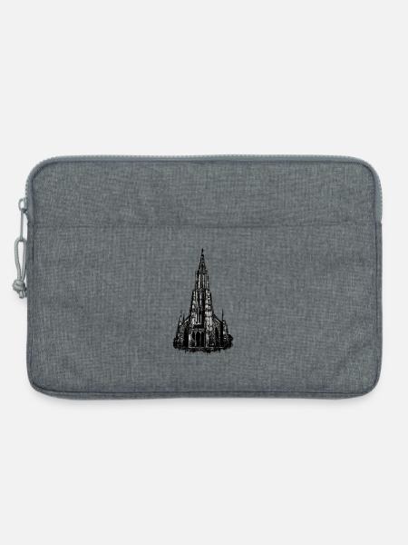Ulmer Münster Turm Streetart - Laptoptasche 13" - Grau meliert