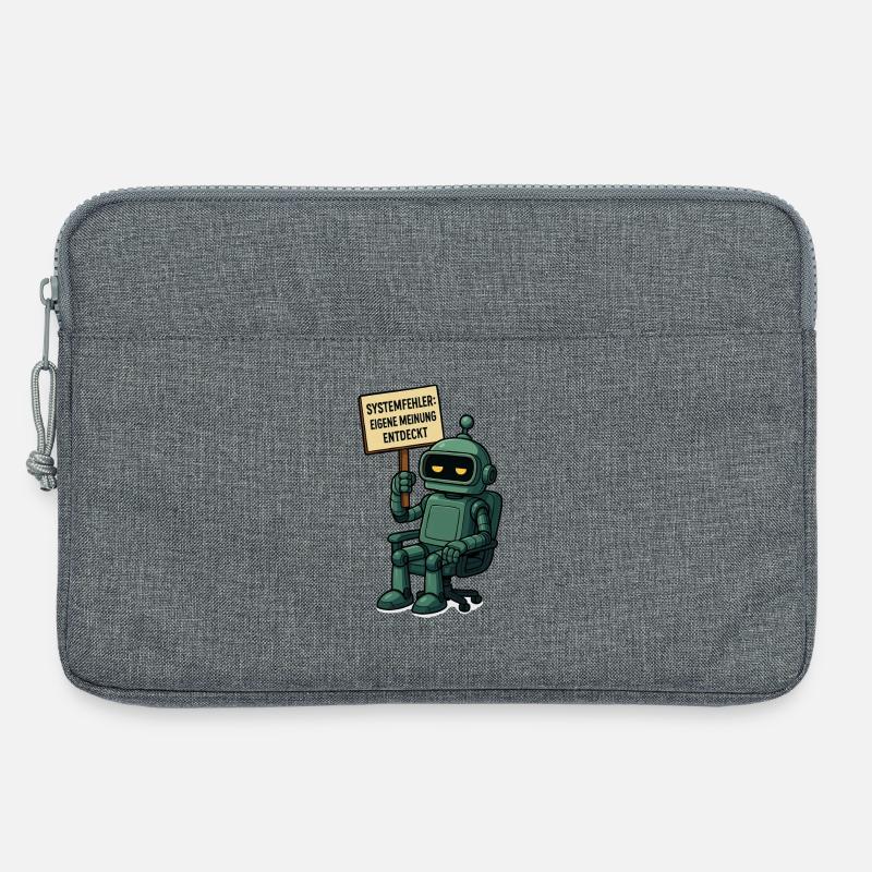 Systemfehler entdeckt – Denk selbst! Roboter - Laptoptasche 13" - Grau meliert