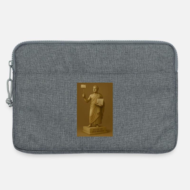 Moderne Statue mit Smartphone und Kalender - Laptoptasche 13" - Grau meliert