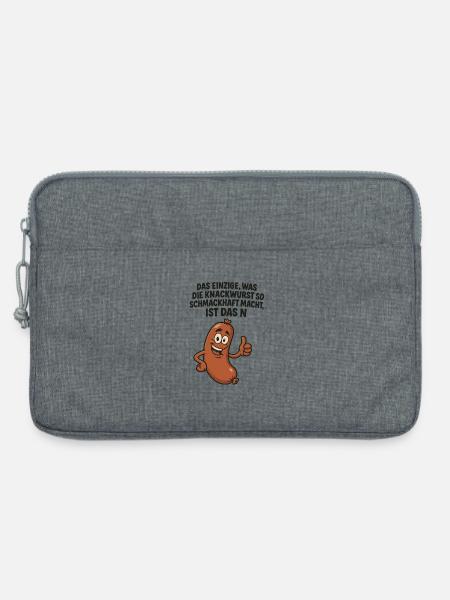 Knackwurst Lustiger Spruch - Laptoptasche 13" - Grau meliert