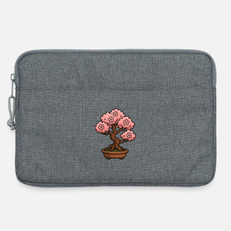 Kirchblüten Bonsai Baum - Laptoptasche 13" - Grau meliert
