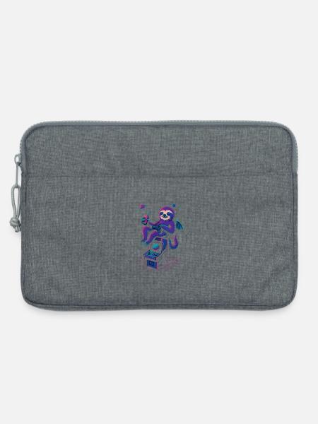 Weltraum Gamer Faultier mit Drink und Arcade - Laptoptasche 13" - Grau meliert