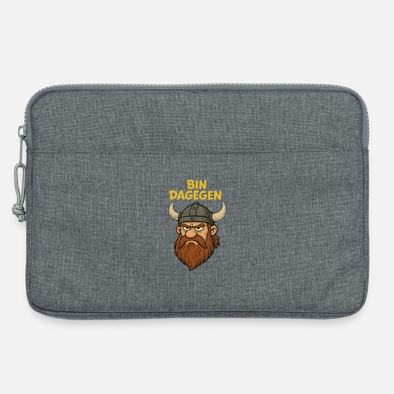 Bin dagegen..witziger Wikinger - Laptoptasche 13" - Grau meliert