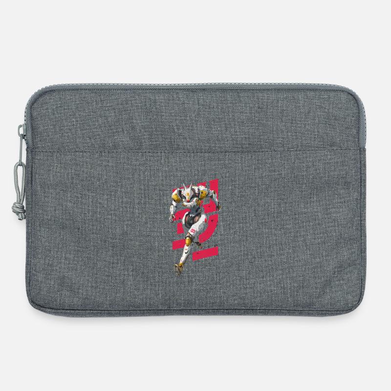 Futuristic Wolf Fighting Robot - Laptop bag 13" - heather grey