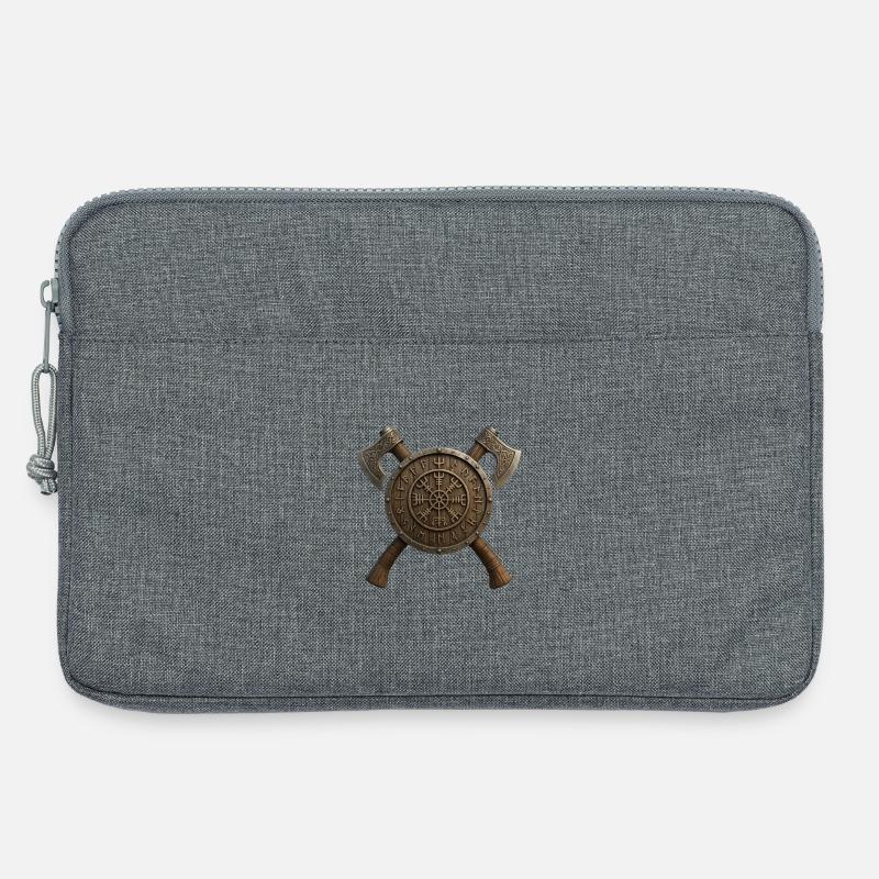 Viking Schild mit Runenkranz - Laptoptasche 13" - Grau meliert