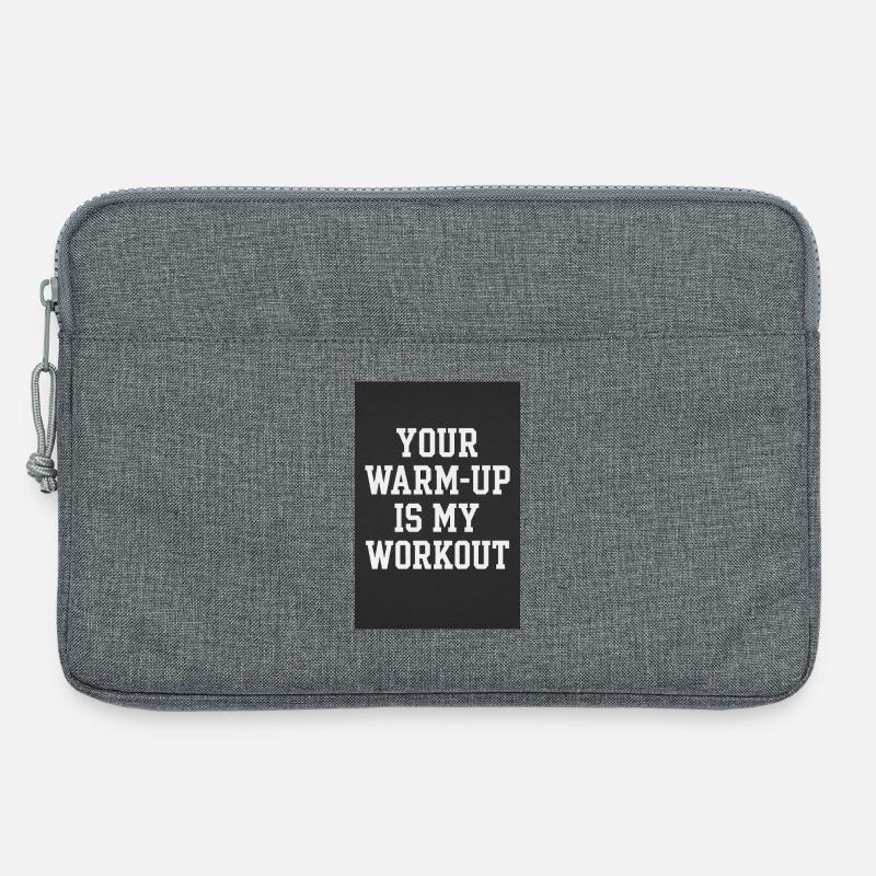 Motivationsspruch Workout - Laptoptasche 13" - Grau meliert