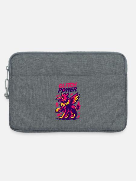 Glitch Power Drache - Laptoptasche 13" - Grau meliert