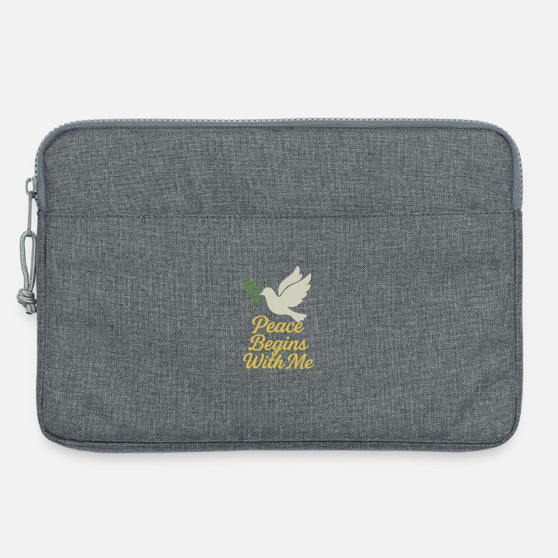 Frieden beginnt mit mir Inspirierendes Design - Laptoptasche 13" - Grau meliert