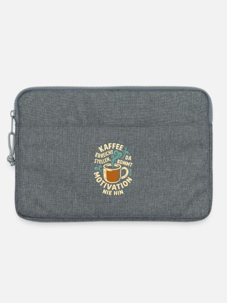 Kaffeemotiv mit motivierender Botschaft - Laptoptasche 13" - Grau meliert