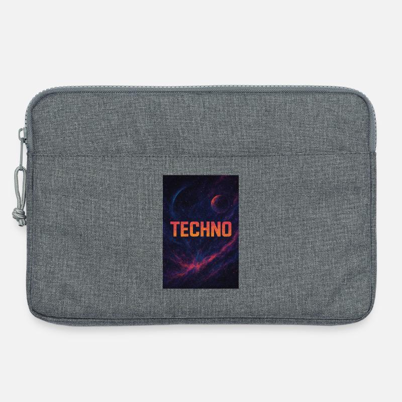 Futuristisches Weltraum Techno Design - Laptoptasche 13" - Grau meliert