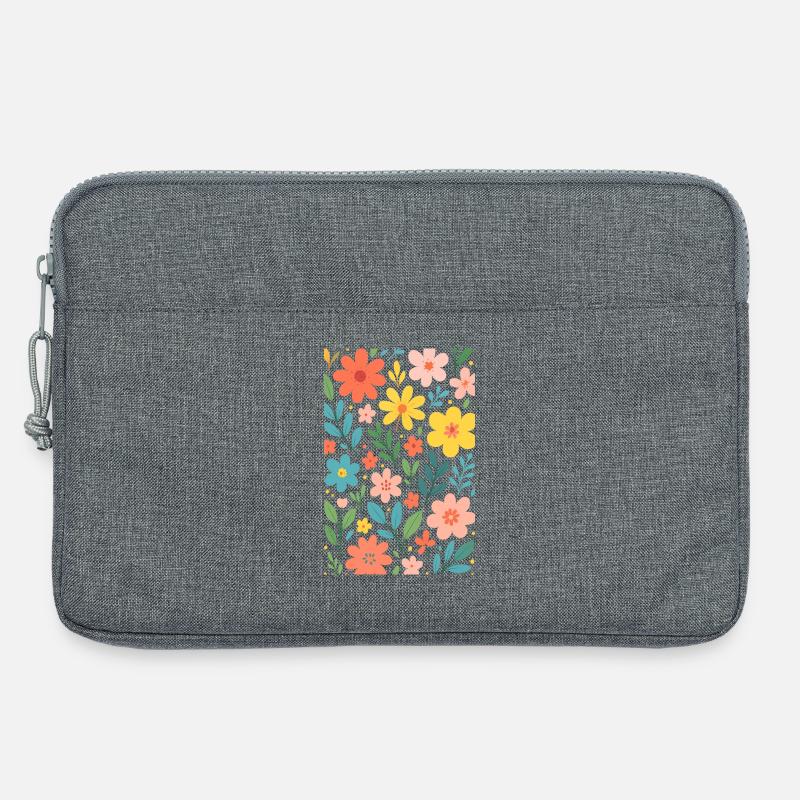 Blumenmuster in Pastellfarben - Laptoptasche 13" - Grau meliert