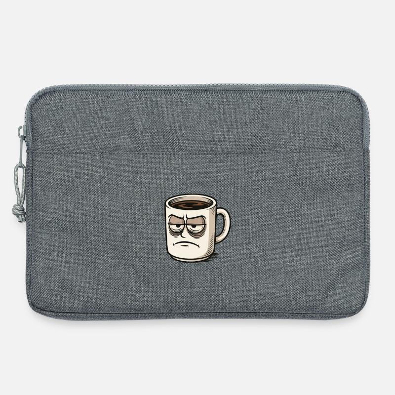Kaffeetasse mit mürrischem Gesicht - Laptoptasche 13" - Grau meliert