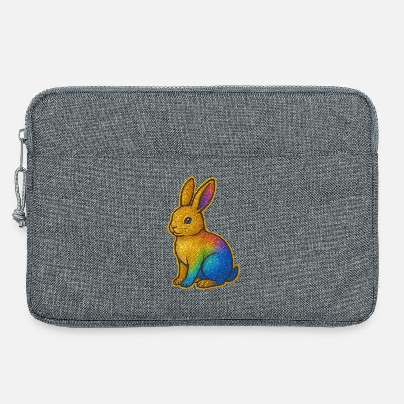 Bunter Glitzerhase - Laptoptasche 13" - Grau meliert