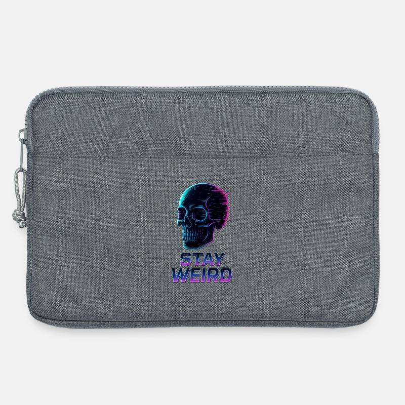 Stay Weird Neon Schädel - Laptoptasche 13" - Grau meliert