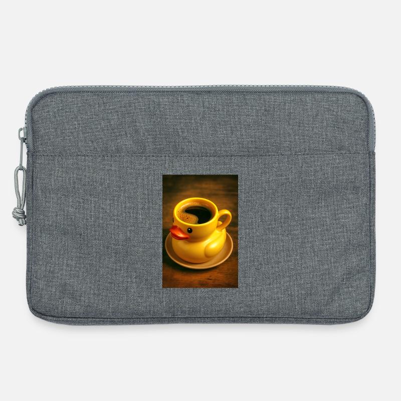 Bath duck as a coffee cup - Laptop bag 13" - heather grey