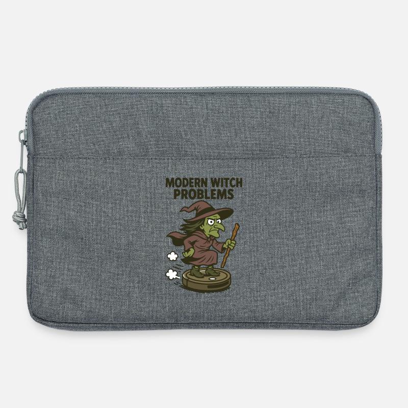 Modern Witch Problems – Funny Witch Design - Laptop bag 13" - heather grey