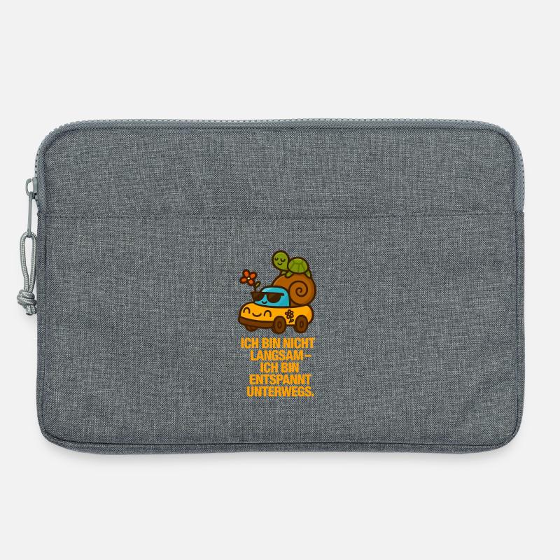 Ich_bin_nicht_Lnagsam_ich_bin_entpannt_unterwen - Laptoptasche 13" - Grau meliert