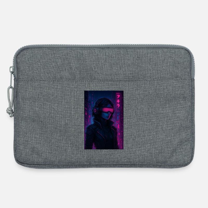 Cyberpunk Neon Pilot - Laptoptasche 13" - Grau meliert