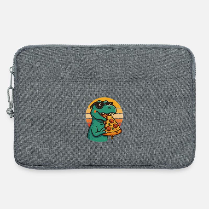 Pizza Saurus Retro - Laptoptasche 13" - Grau meliert