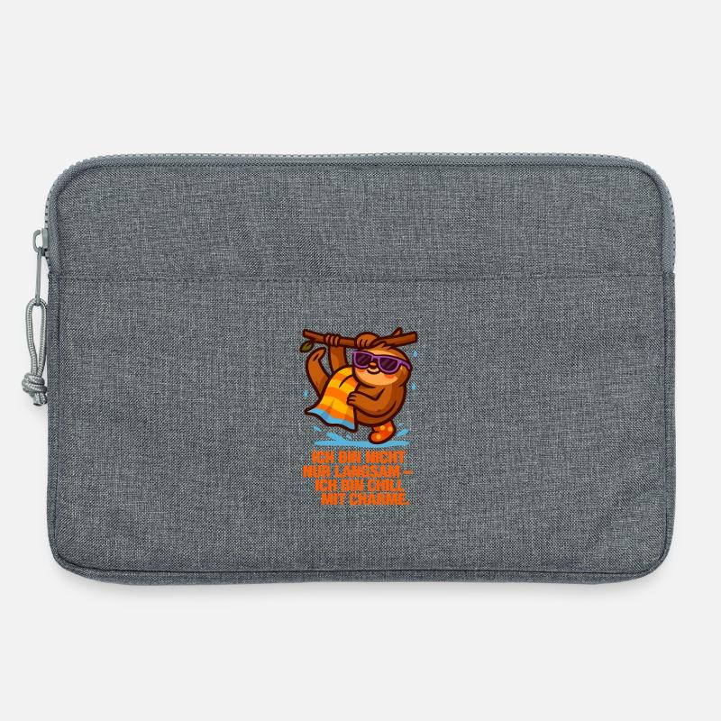 Ich_bin_nicht_Langsam_Ich_bin_Chill_mit_Charme - Laptoptasche 13" - Grau meliert