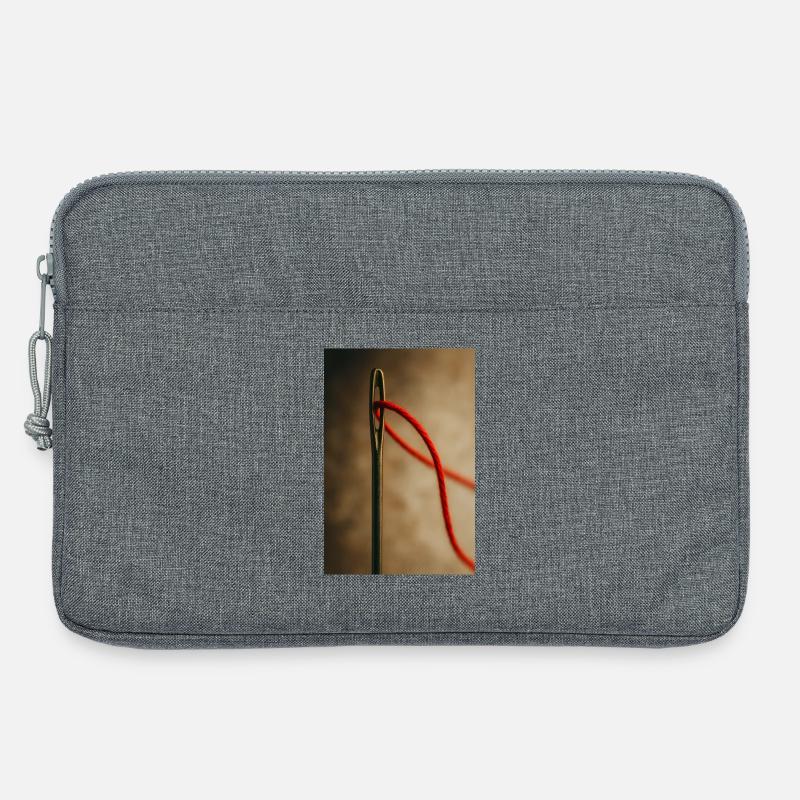 Faden durch das Nadelöhr - Laptoptasche 13" - Grau meliert
