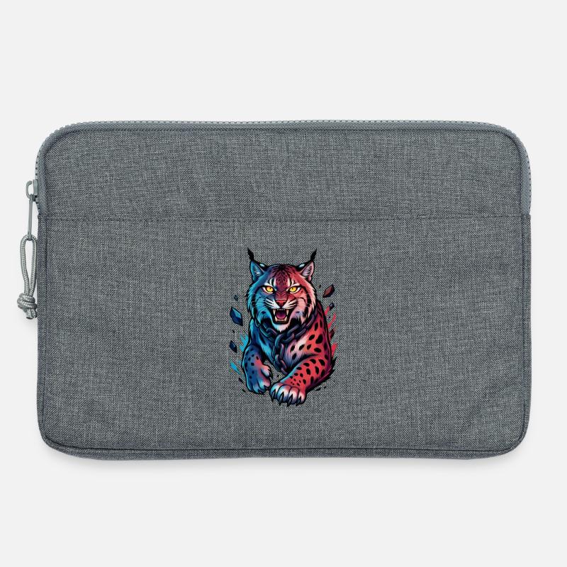 Luchs im Angriff - Laptoptasche 13" - Grau meliert