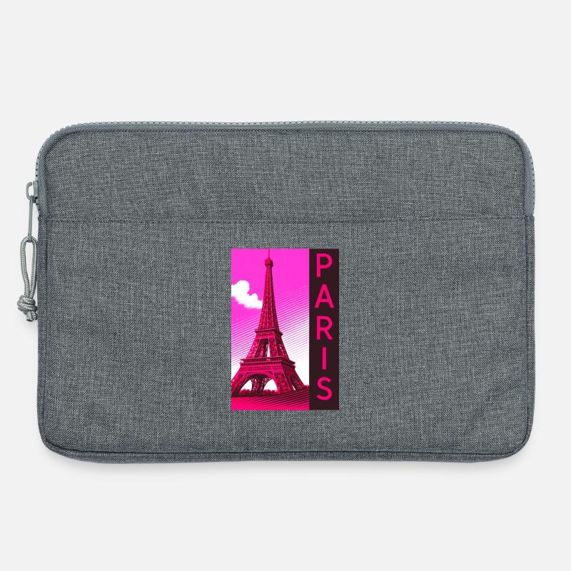 Paris Pink Eiffel Tower Retro - Laptop bag 13" - heather grey
