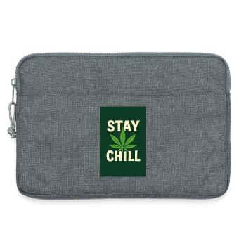 Stay Chill Cannabis Leaf - Laptop bag 13" - heather grey - Front