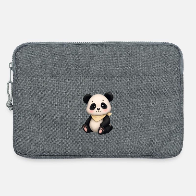 Kuschelpanda mit Halstuch - Laptoptasche 13" - Grau meliert