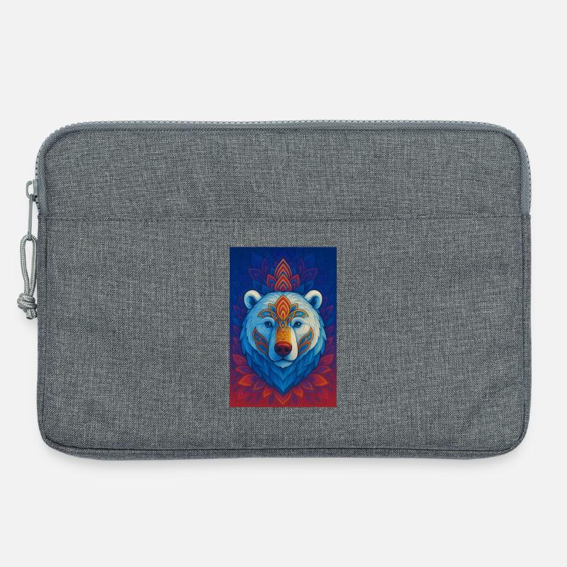 Blauer Bär Mandala - Laptoptasche 13" - Grau meliert