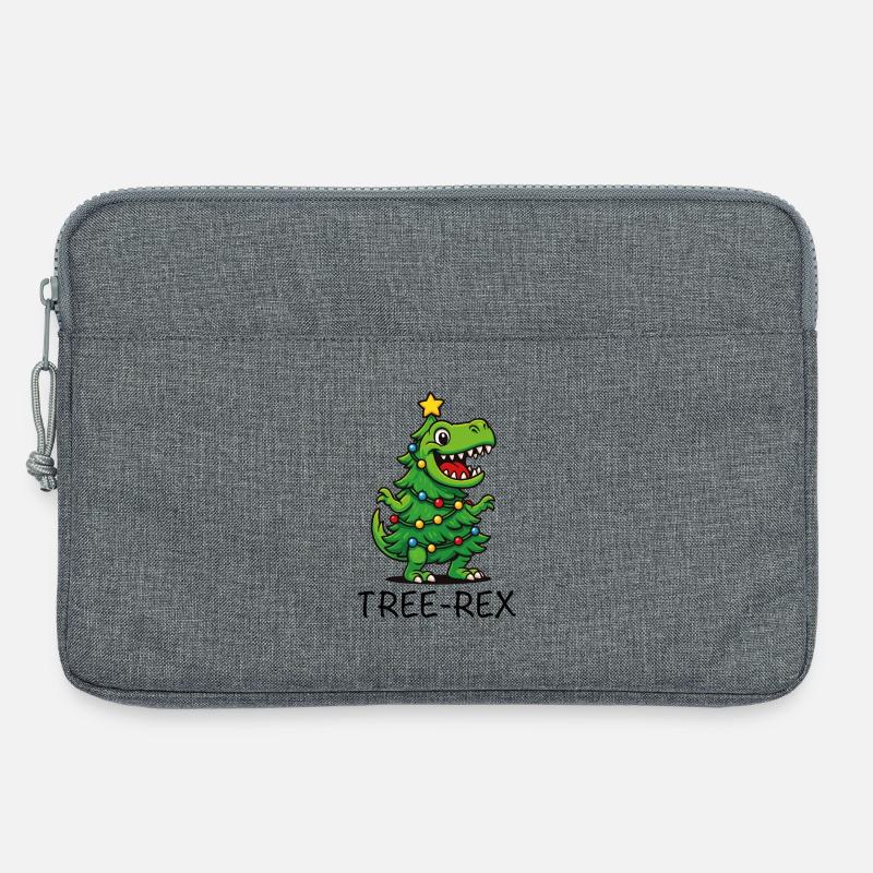 Tree-Rex – Süßer Cartoon Dino - Laptoptasche 13" - Grau meliert