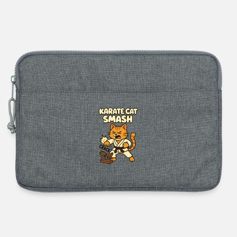 Karate Katze Smash - Laptoptasche 13" - Grau meliert