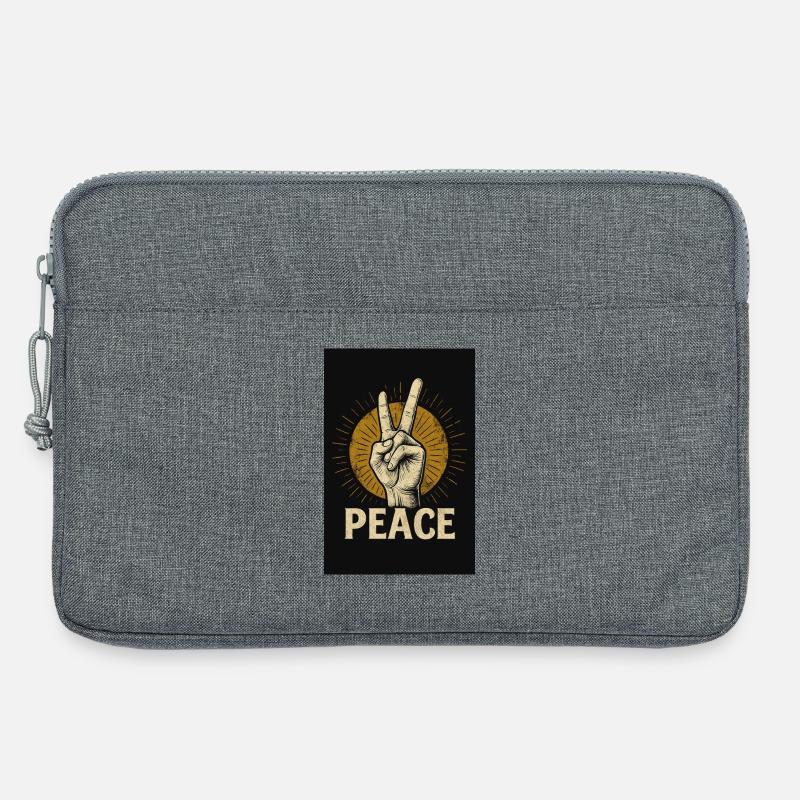 Peace Hand Retro Design - Laptoptasche 13" - Grau meliert